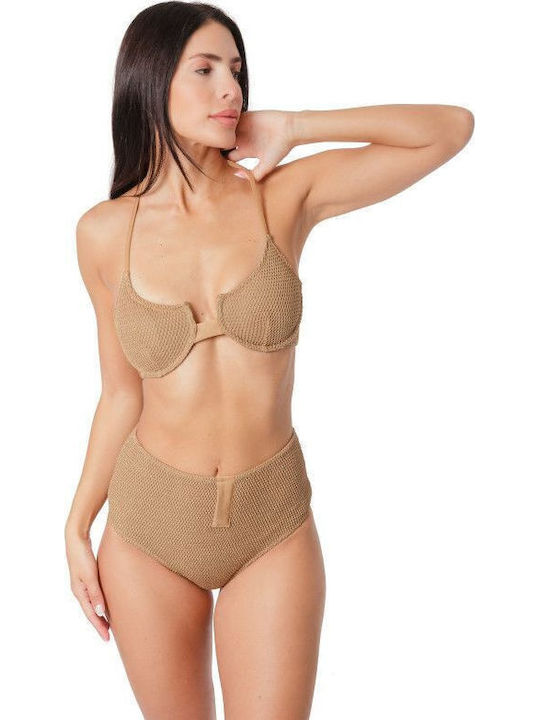 Bikini Set Top & Slip Bottom Beige