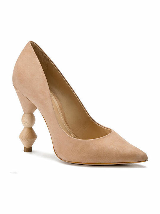 Suede Beige Heels