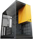 Geometric Future Model 5 Gaming Midi Tower Computer Case with Side Window Yellow