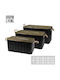 Set of Metal Storage Boxes 3 Pieces 52x28x26cm 62x32x32cm 68x36x36cm Urban Living 54124