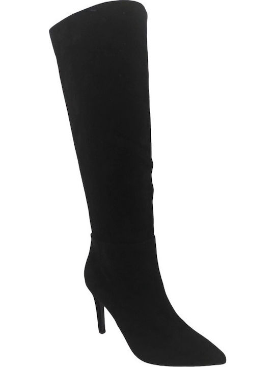 Suede High Heel Women's Boots Black