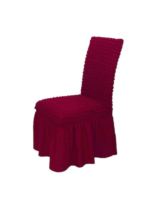 Elastic Chair Cover with Ruffle Back Cvr-ccv-burgundy