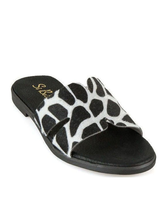 Silia D Leather Women's Flat Sandals in Black C...