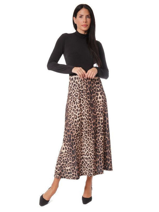 Midi Φούστα Λεοπάρ Animal Print