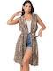 Kimono Midi cu Imprimeu Animal