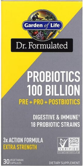 Garden Of Life Dr. Formulated Probiotics 100 Billion Пробиотици 30 вегетариански капсули