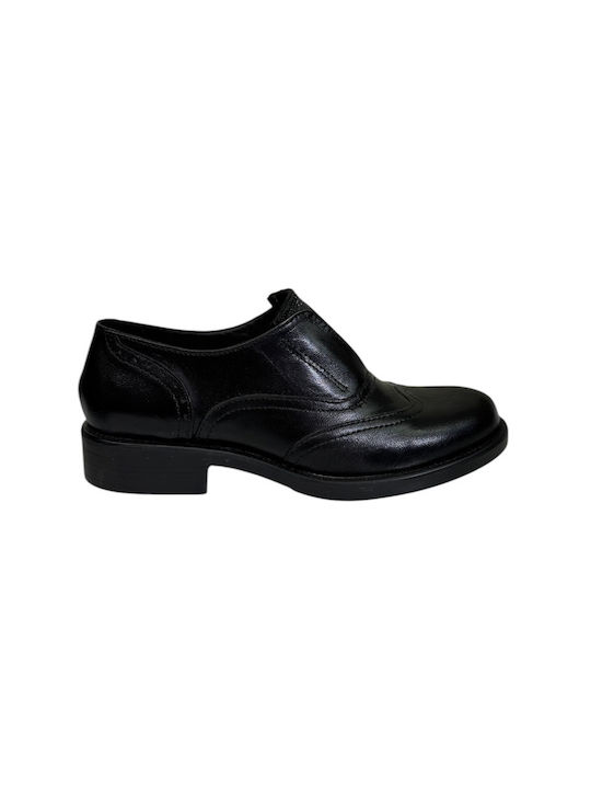 Studio Mode Leder Damen Loafers in Schwarz Farbe