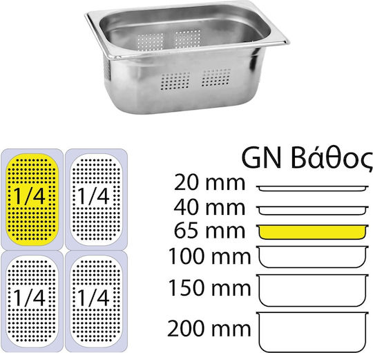KAPP Прободен Продукт Gastronorm Неръждаема стомана GN1/4