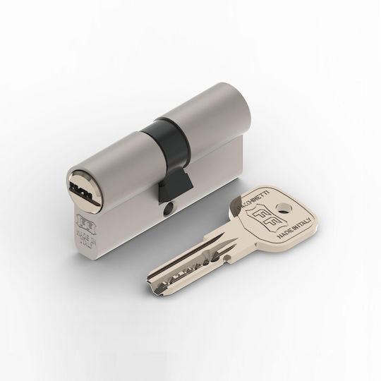 F.lli Facchinetti Lock Cylinder Security 100mm (50-50) with 5 Keys Silver