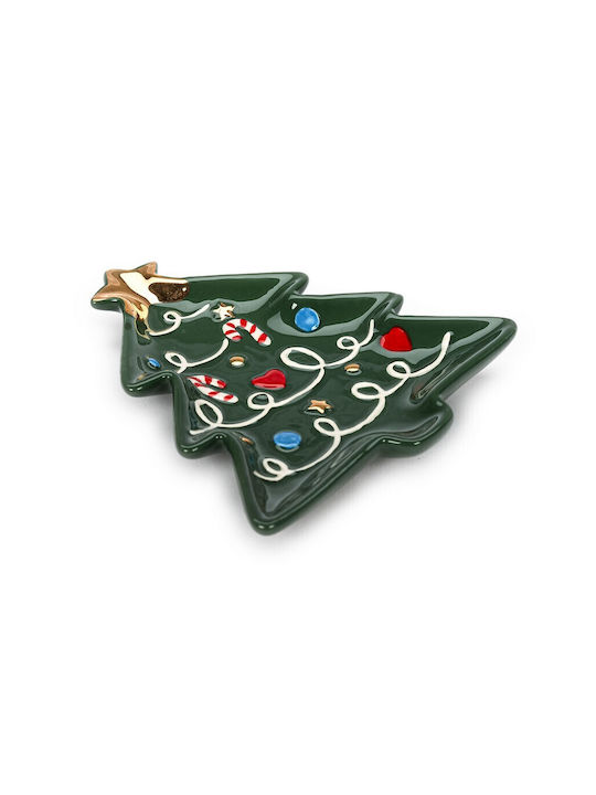 Tri-Coastal Design Christmas Tree Χριστουγεννιάτικος Δίσκος Κεραμικός Δεντράκια 15x14εκ.