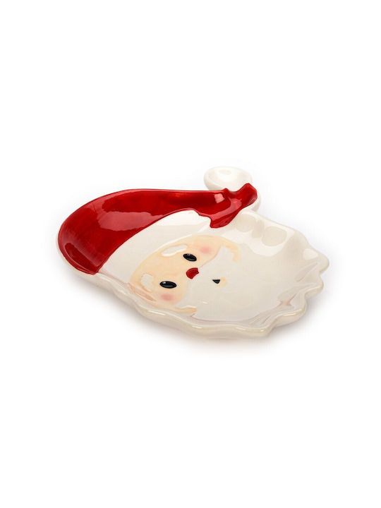 Tri-Coastal Design Santa Christmas Tray Ceramic Santa Clauses 15x15cm