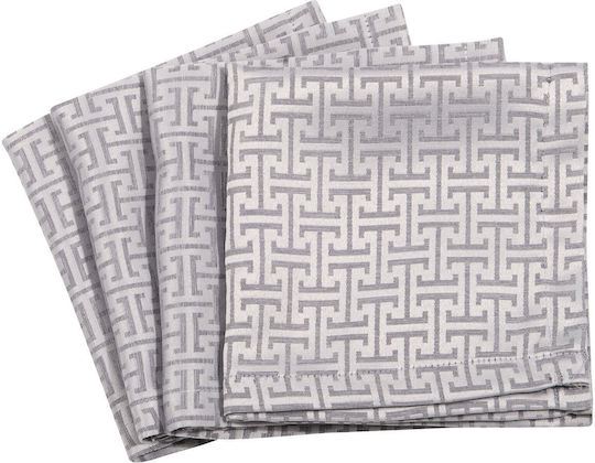 Greenwich Polo Club Serviette Set 4Stücke 3008 Set Silber 40x40cm