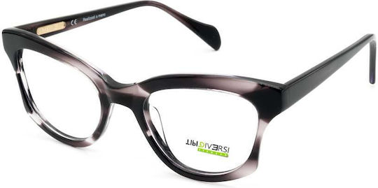 Tipi Diversi Damen Acetat Schmetterling Brillengestell Schwarz TD6238 C3