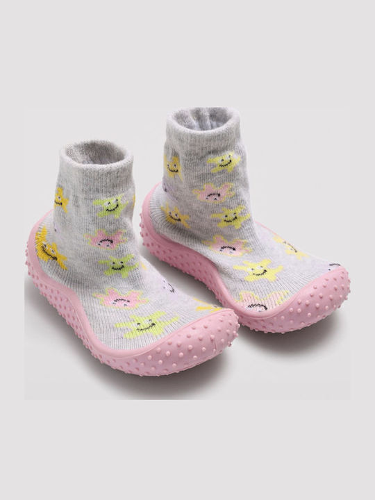 Ysabel Mora Kinder Haussocken Grey/Pink