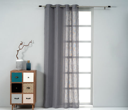 Easy Home Castanet Vorhang 260x140cm Grau Ösen