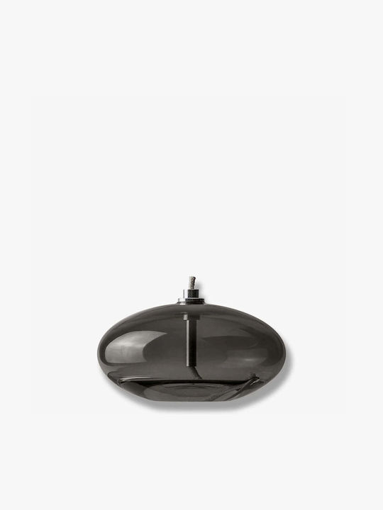 Aura Small Oil Lamp Glass Smoke Grey Ø10.5 X H6 Cm Mette Ditmer