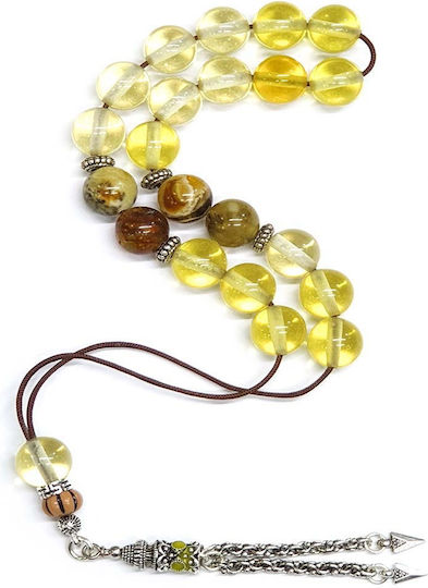 Roloi Komboloi Amber Worry Beads Yellow 33cm
