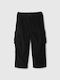 Pantalon Pentru Copii Cargo Din Catifea Raiata Negru