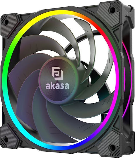 Akasa SOHO AR12 Reverse Blade Case Fans 120mm (2000rpm / 58.3cfm) with RGB Lighting and Connection 3-Pin / 4-Pin PWM