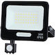 Metanor Proiector LED Etanș 30W Alb Cald 3000K cu Senzor de Mișcare IP65