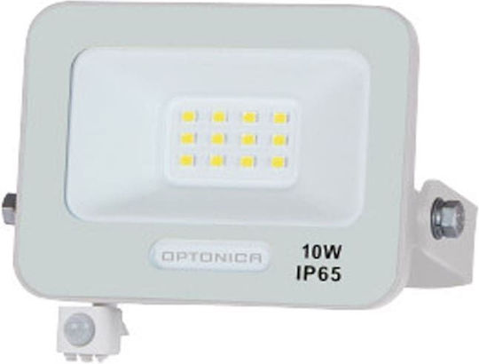 Metanor Στεγανός Προβολέας LED 10W Φυσικό Λευκό 4000K με Αισθητήρα Κίνησης IP65
