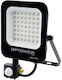 Metanor Waterproof LED Flood Light 30W Warm White 2700K with Motion Sensor IP65