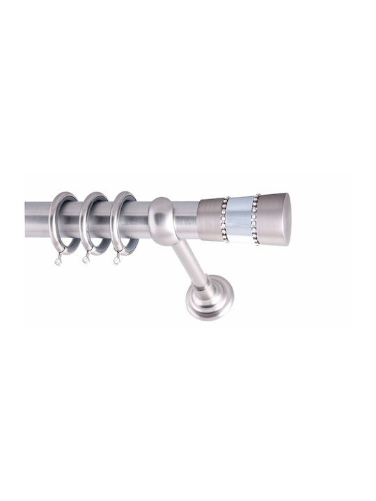 Frans Metallisch Vorhangstange Alfa Strass Einfach Φ35mm 160cm Nickel Satin
