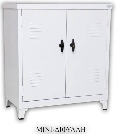 Zweiflügeliger Schrank Metallisch Verzinkt 100x80x46cm