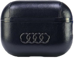 Audi Leather Big Logo Husă în culoarea Negru pentru Apple AirPods Pro 2