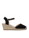 Damenplattformen im Espadrilles-Stil Schwarz