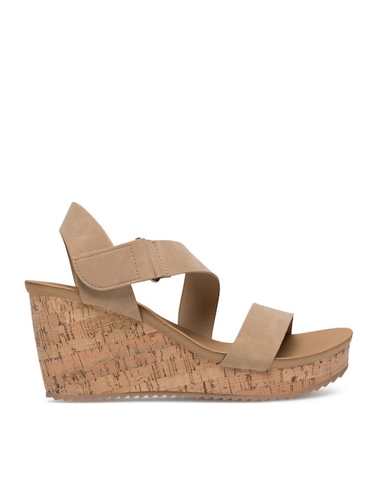 Clara Barson Women's Platform Shoes Beige