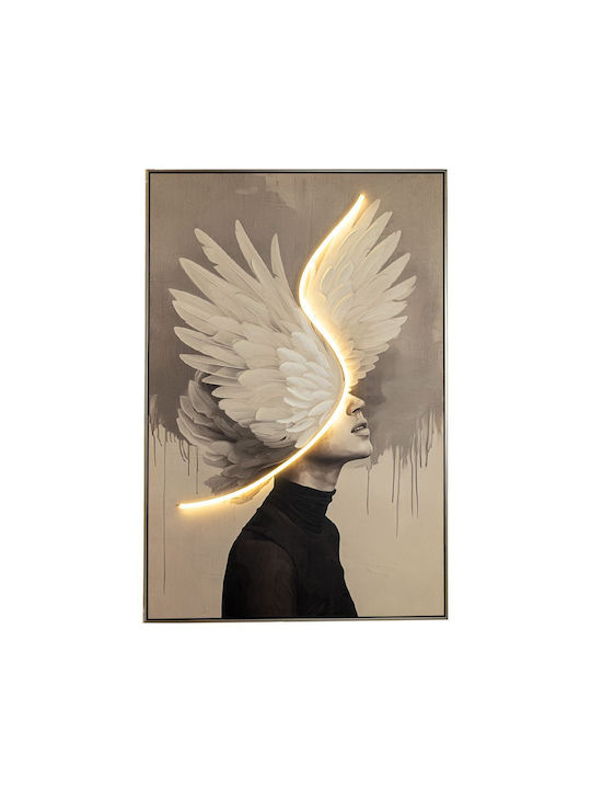 Feathers LED Light Oil Painting 80x120cm Champa...