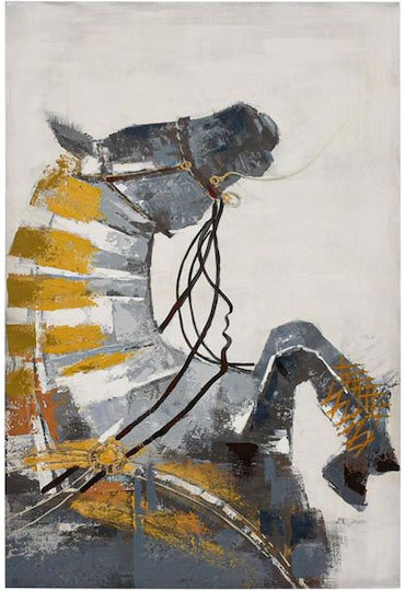 Картина с кон Horse от Fylliana в черно-бежово-сиво, 120x3x80см 374-224-225