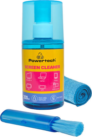 Powertech Bildschirm-Reinigungsspray Pt-1313 Mikrofasertuch & Bürste 200ml