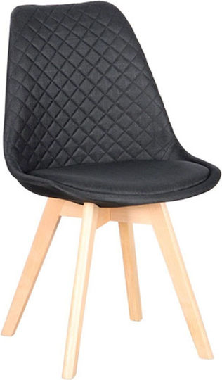 Bianca Dining Room Fabric Chair Black 50x56x84cm