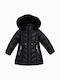 Kids' Quilted Jacket with Hood Black