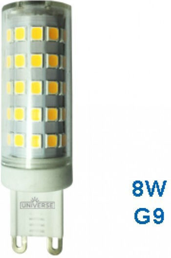 Universe Λάμπα LED 8W για Ντουί G9 Φυσικό Λευκό 800lm