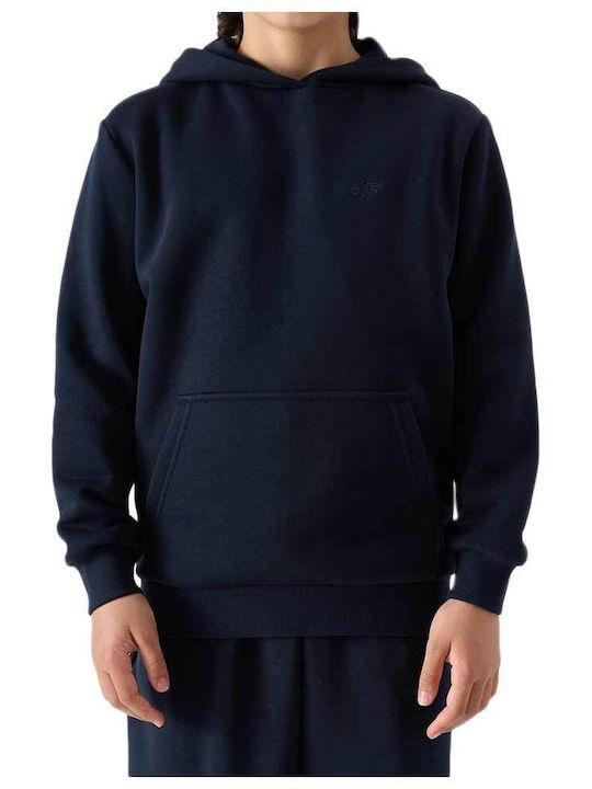 4F Kids Sweatshirt with Hood and Pockets Blue