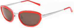 Sisley Sunglasses Κόκκινα with Mixed Frame & Gray Lens
