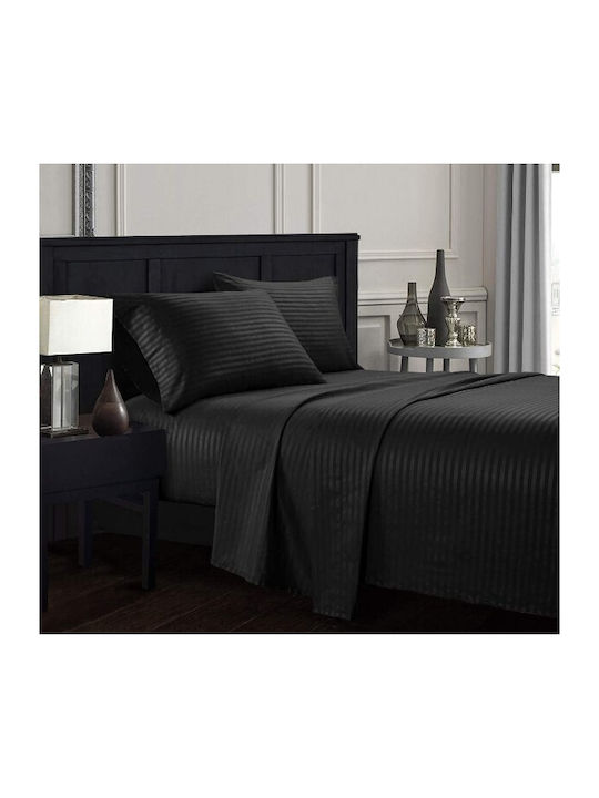MayHome Duvet Set Single 160x240cm Solid Black 2pcs 350 GSMGsm
