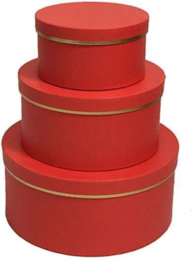 JK Home Decoration Paper Box for Gift Red 3pcs