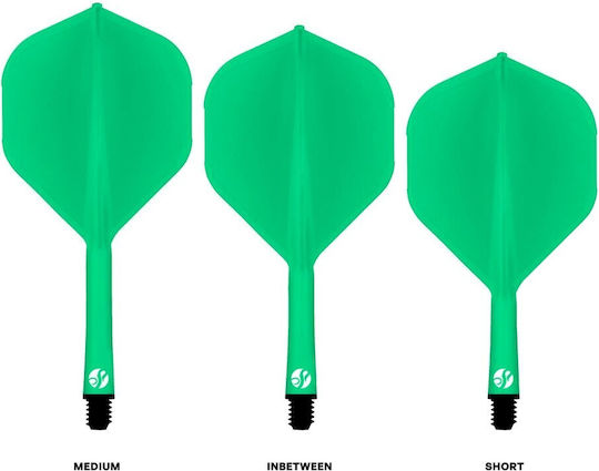 Shot Flight Deck One Piece Grüne Kurze Nr.2 Federn für Darts