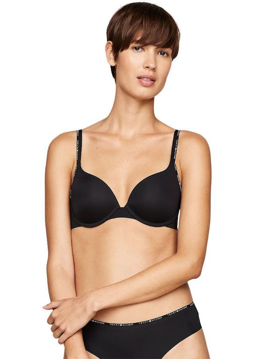 Tommy Hilfiger Padded Push Up Plunge Bra Μαύρο