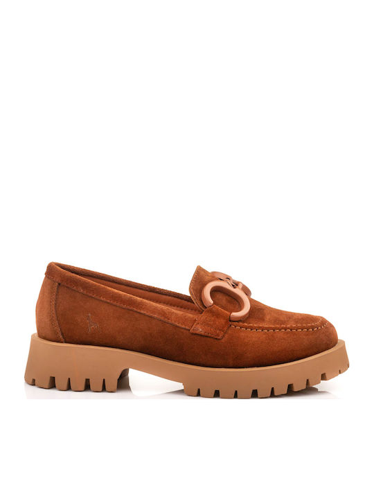 Boxer Δερμάτινα Γυναικεία Loafers σε Ταμπά Χρώμα