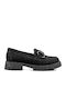 Leather Women's Loafers in Black Color