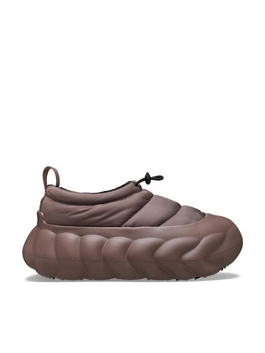 Crocs Overpuff Shorty Γυναικεία Σαμπό Καφέ Crocs Overpuff Shorty Γυναικεία Σαμπό Καφέ