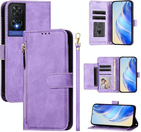 Multi Slots Zipper Brieftasche Lila (TCL 505)