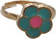 Children's Ring Mint Pink Flower 9300033