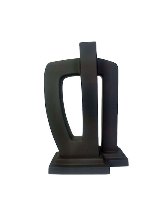Κεραμικο Βαζο Μινιμαλ Μαυρο Σκουριας 30x15x42cm 4/κιβ