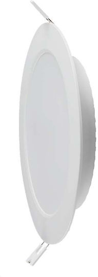 V-TAC Στρογγυλό Χωνευτό LED Panel 6W με Φυσικό Λευκό Φως 4000K